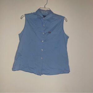 Vintage Polo Jeans Co. Ralph Lauren Cotton Blue Button Up Embroidered Logo Vest